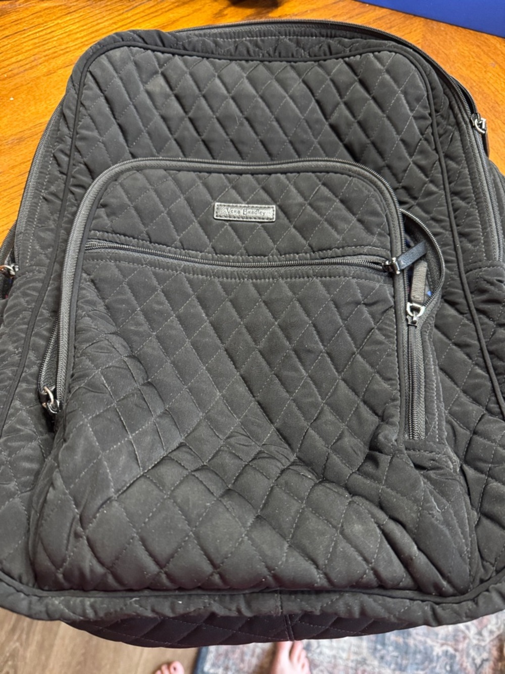 Vera Bradley Black Quilted Travel Backpack